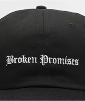 Broken Promises Slogan Black Strapback Hat