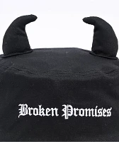 Broken Promises Slogan Horned Black Bucket Hat