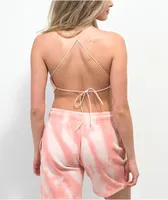 Broken Promises Softly Pink Tie Dye Halter Top