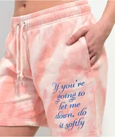 Broken Promises Softly Pink Tie Dye Sweat Shorts