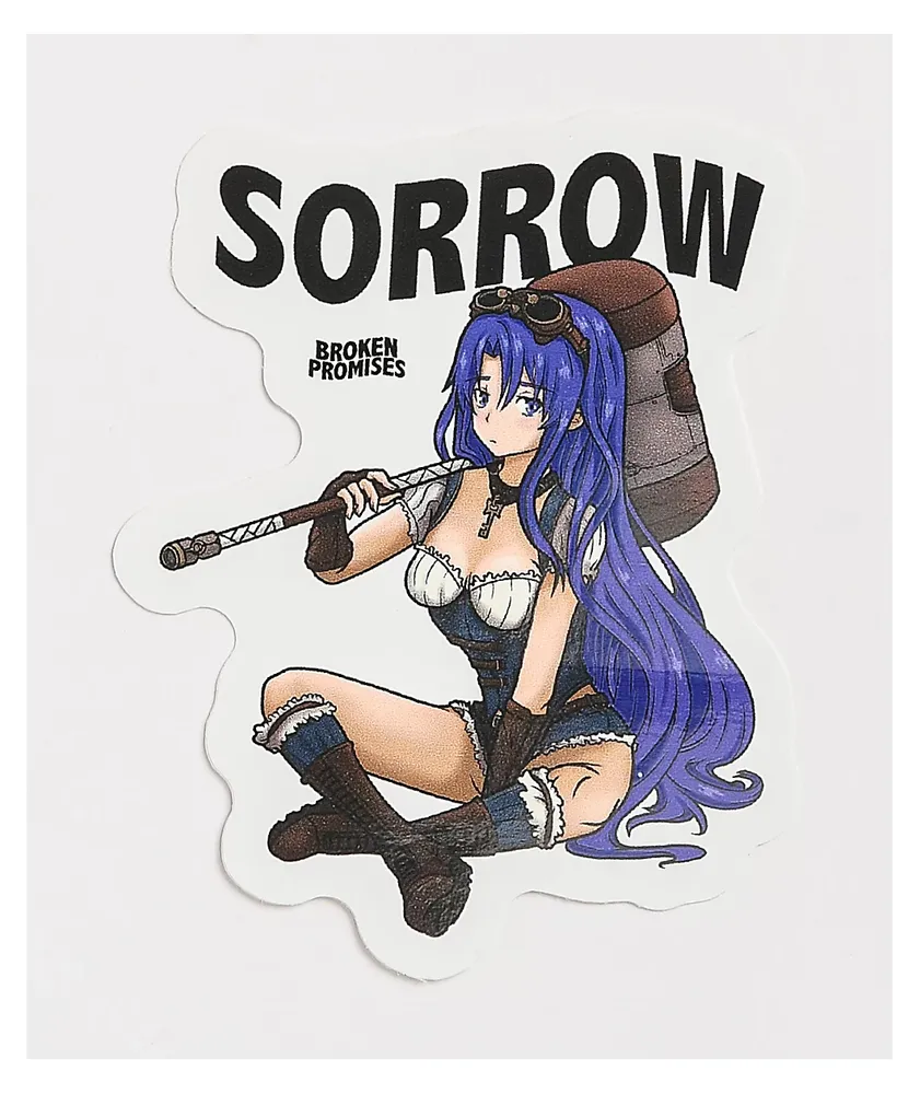 Broken Promises Sorrow Fighter Anime Sticker