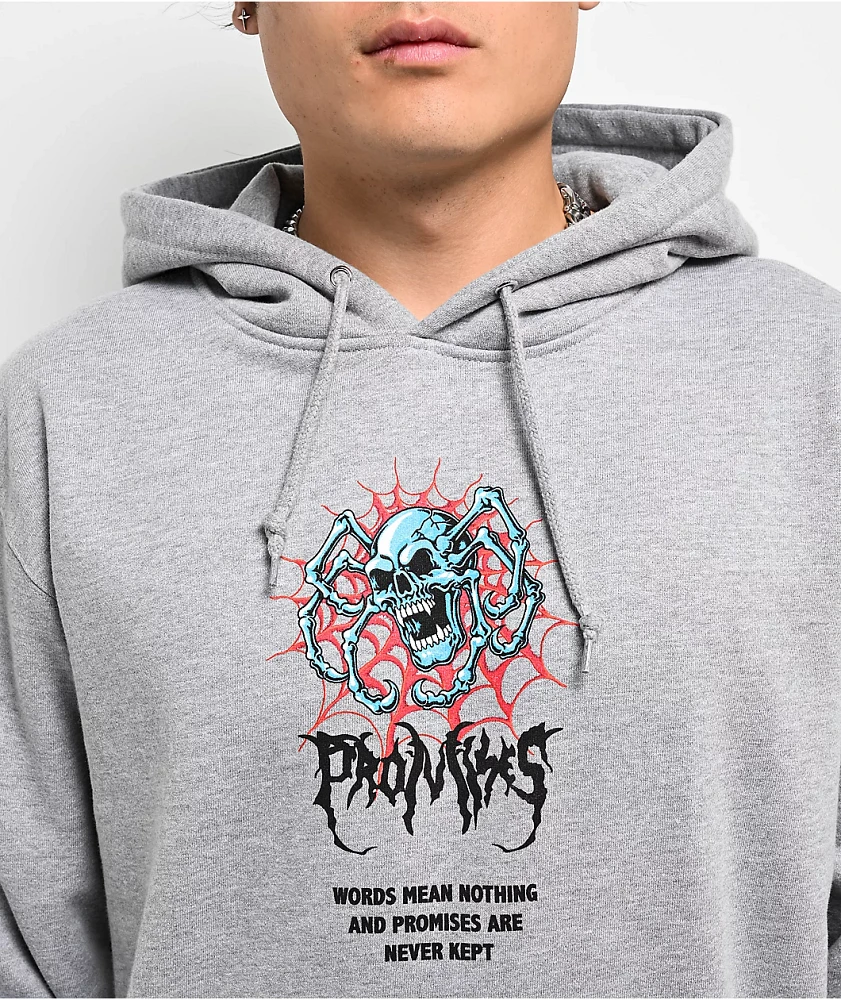 Broken Promises Spiderling Grey Hoodie