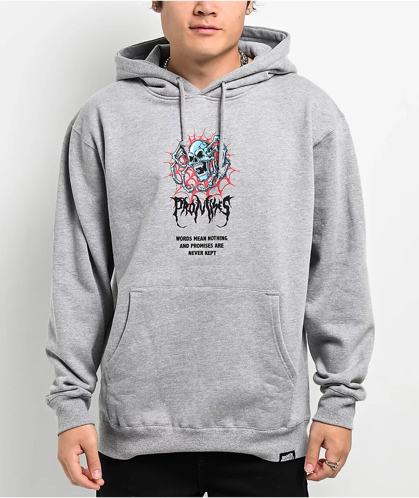 Broken Promises Spiderling Grey Hoodie