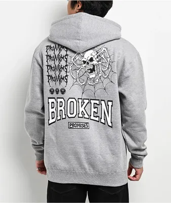 Broken Promises Spiderling Grey Hoodie