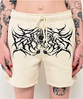 Broken Promises Spiked White Sweat Shorts