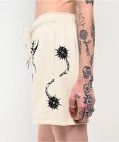 Broken Promises Spiked White Sweat Shorts