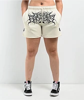 Broken Promises Spiked White Sweat Shorts