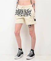 Broken Promises Spiked White Sweat Shorts