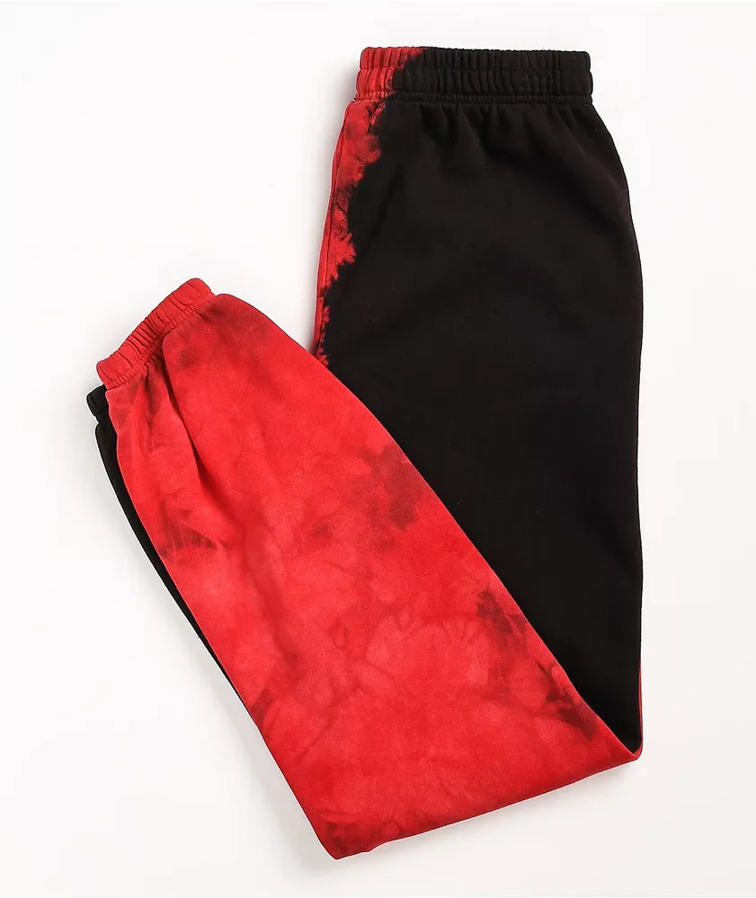 Broken Promises Split Dye Red & Black Sweatpants