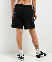 Broken Promises Stoned Web Black Sweat Shorts