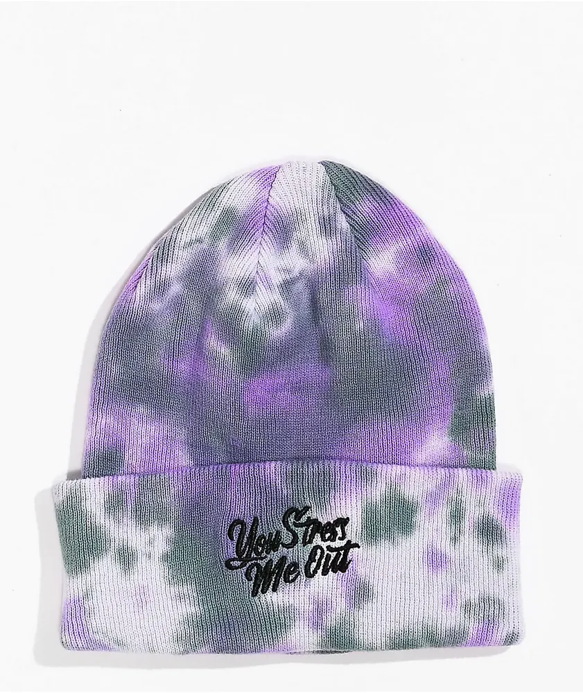 Broken Promises Stress Me Tie Dye Beanie