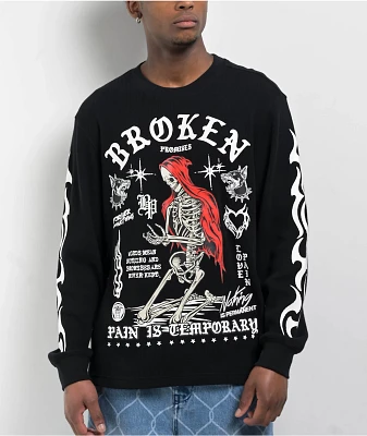 Broken Promises Temporary Black Thermal Long Sleeve T-Shirt