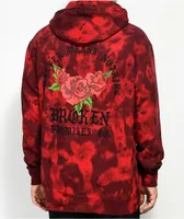 Broken Promises Trio Of Roses Red Tie Dye Hoodie