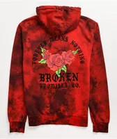 Broken Promises Trio Of Roses Red Tie Dye Hoodie