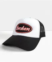 Broken Promises Truck Stop Black & White Trucker Hat