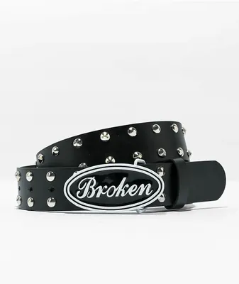 Broken Promises Truckstop Black Studded Belt