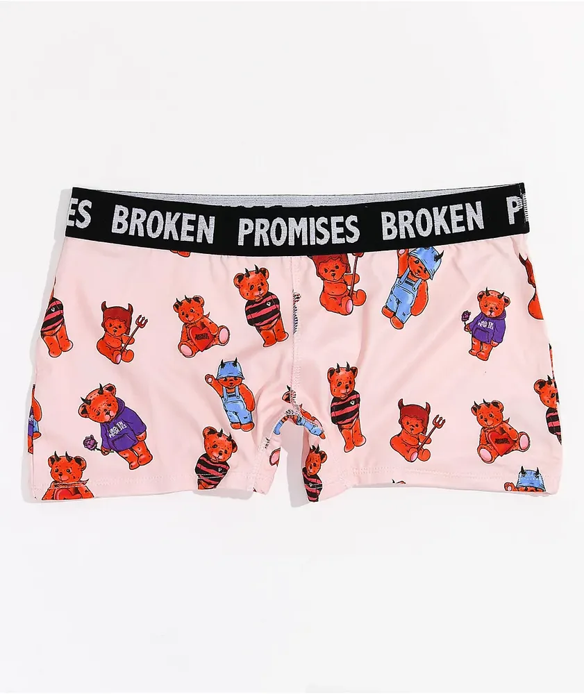 Broken Promises Unbearable Pink Boyshort Underwear