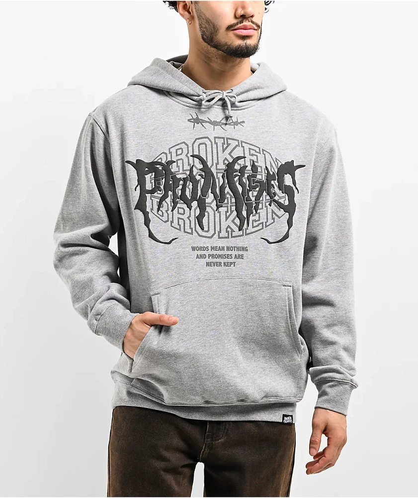 Broken Promises Underworld Grey Hoodie