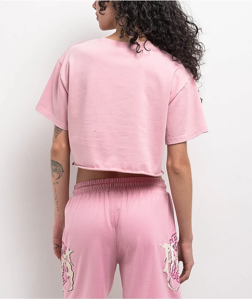 Broken Promises Underworld Pink Boxy Crop T-Shirt