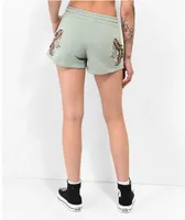 Broken Promises Viper Snake Green Sweat Shorts