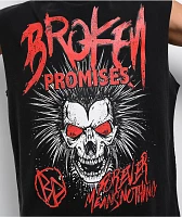 Broken Promises Widows Peak Black Tank Top