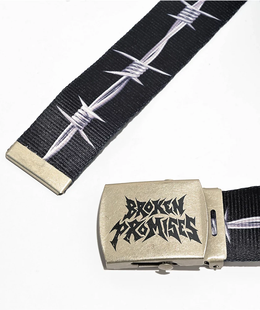 Broken Promises Wired Black Web Belt