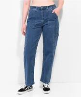 Broken Promises Y2K Medium Wash Denim Cargo Jeans