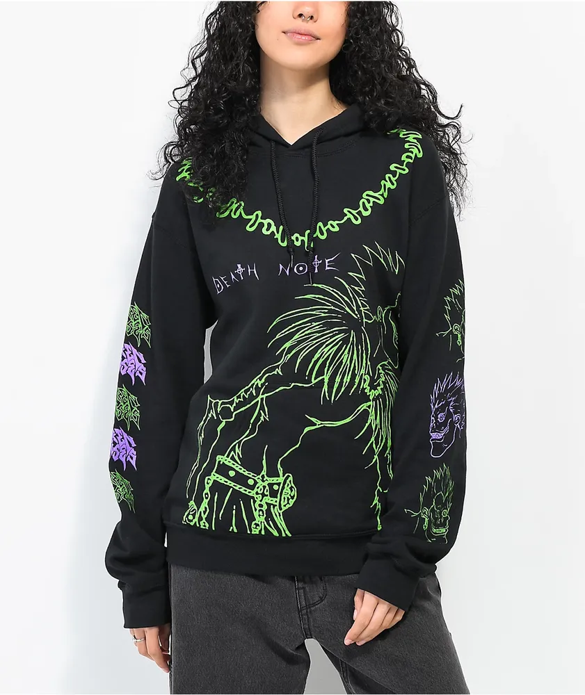 Hollister glow in the dark sleeve and back print logo hoodie in