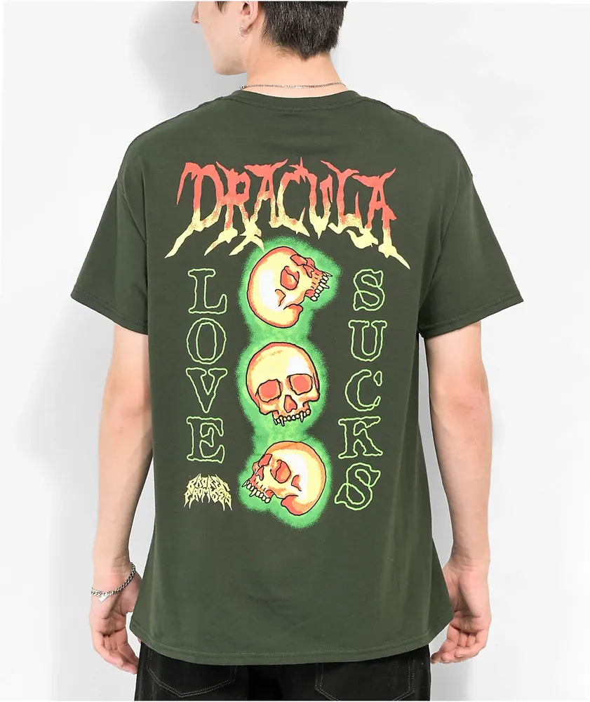 Broken Promises x Dracula Love Sucks Forest Green T-Shirt