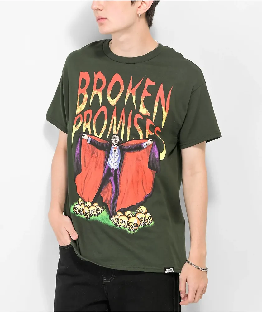 Broken Promises x Dracula Love Sucks Forest Green T-Shirt