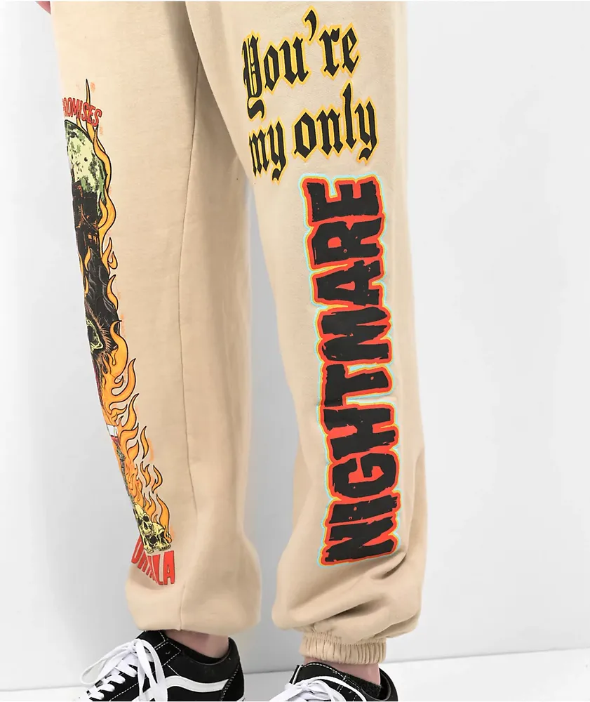 Broken Promises x Dracula Nightmare Of Horror Tan Sweatpants