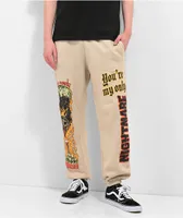 Broken Promises x Dracula Nightmare Of Horror Tan Sweatpants