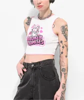 Broken Promises x Happy Bunny Too Cool Stitch White Tank Top