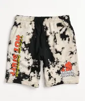 Broken Promises x Hot Stuff Daydreaming White & Black Tie Dye Sweat Shorts