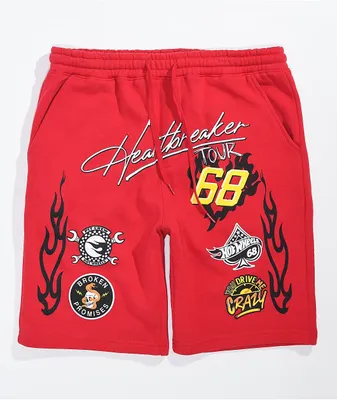 Broken Promises x Hot Wheels Heartbreaker Red Sweat Shorts