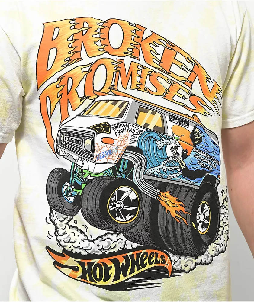 Broken Promises x Hot Wheels See You Again Yellow Tie Dye T-Shirt