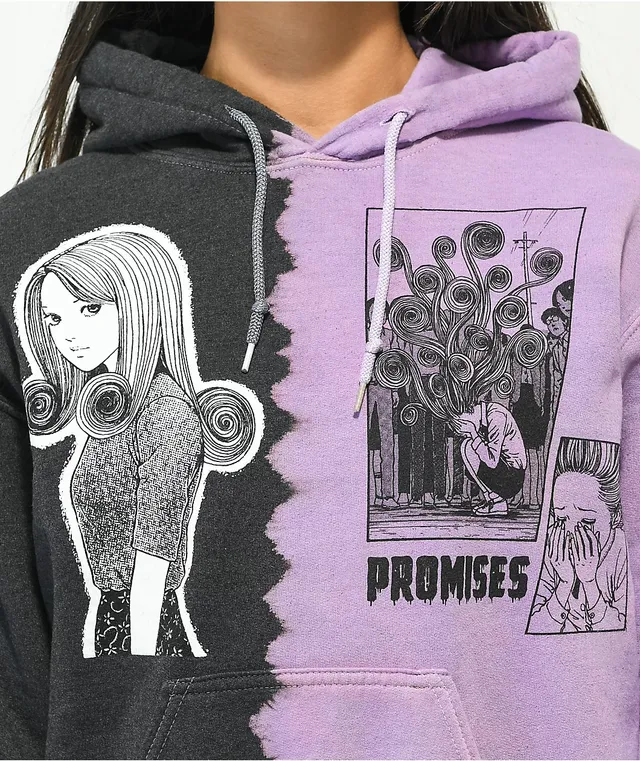 Broken Promises x Junji Ito Medusa Black & Purple Split Dye Hoodie