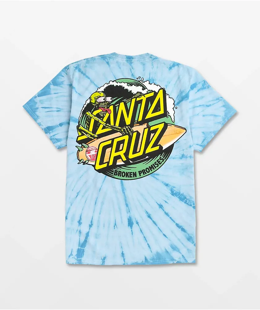 Santa Cruz Kids Wave Dot Blue Tie Dye T-Shirt