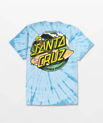 Broken Promises x Santa Cruz Coastline Blue Tie Dye T-Shirt