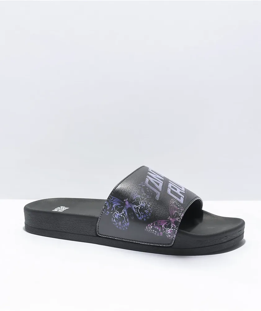 Broken Promises x Santa Cruz Flutter Black Slide Sandals