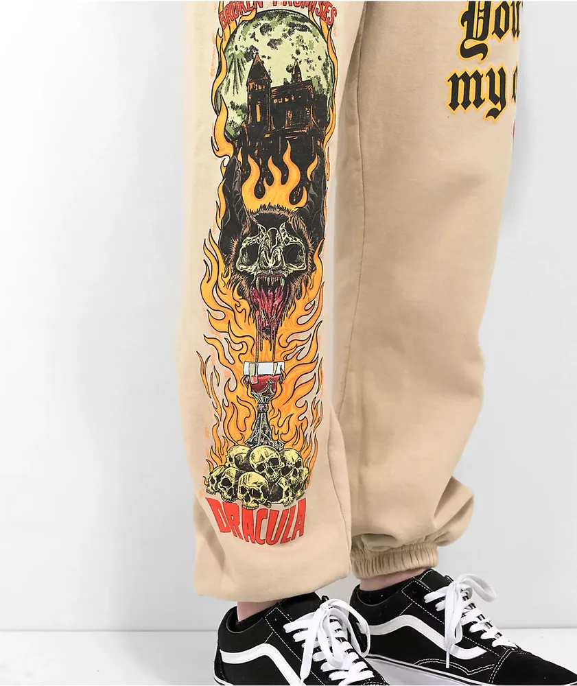 Broken Promises x Universal Nightmare Of Horror Tan Sweatpants