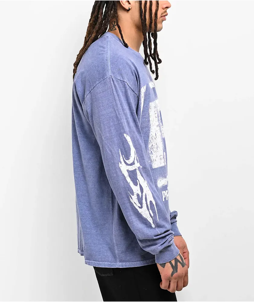 Brooklyn Projects x Linkin Park Stencil Blue Wash Long Sleeve T-Shirt