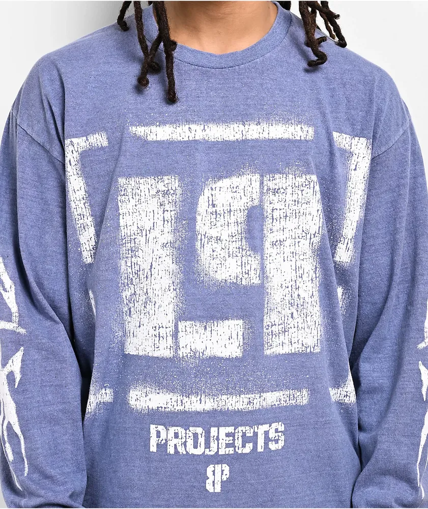 Brooklyn Projects x Linkin Park Stencil Blue Wash Long Sleeve T-Shirt