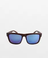 Brown Wood & Blue Mirror Sunglasses
