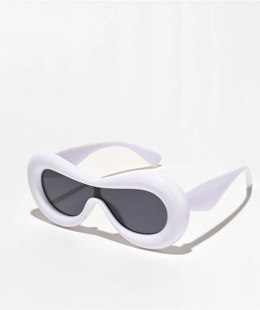 Bubble Shield White Sunglasses