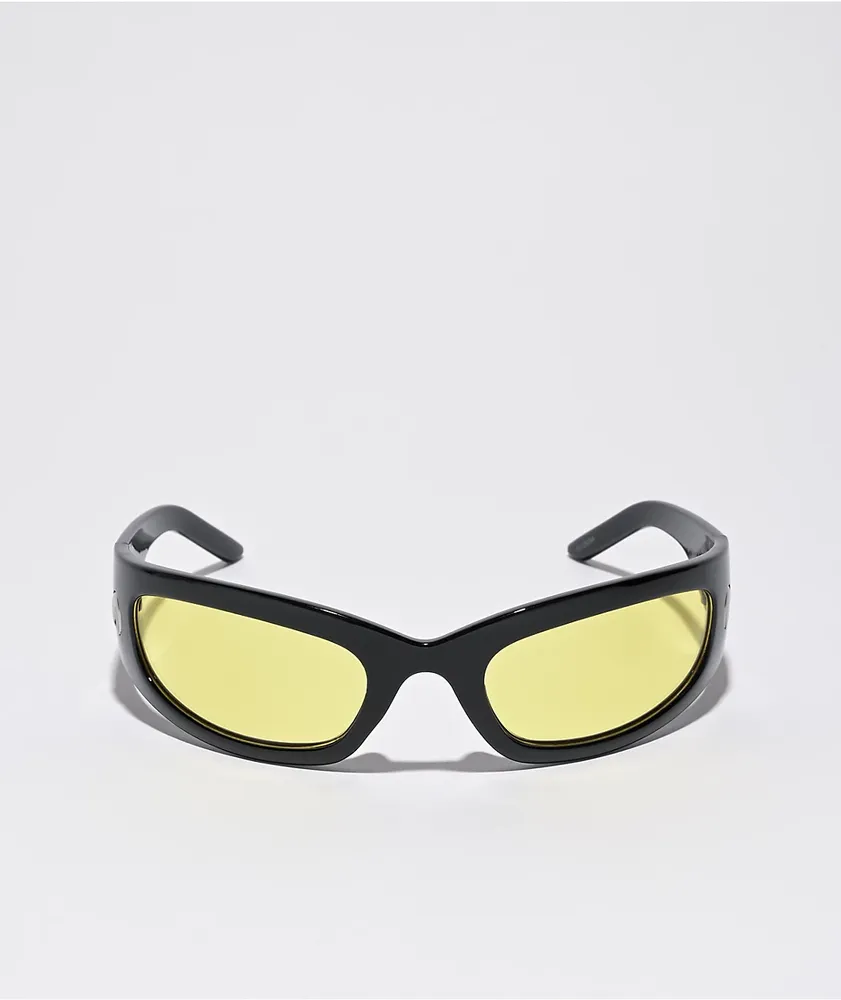 Buggy Eye Sport Black & Yellow Wrap Sunglasses