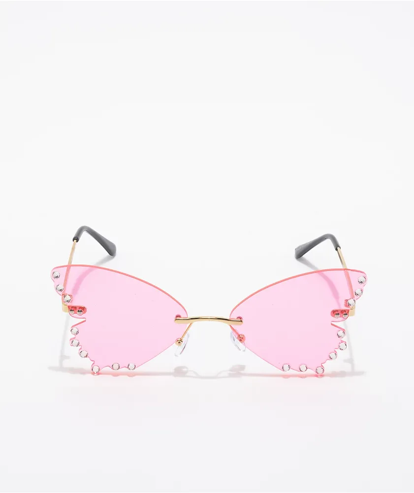Butterfly Jewel Pink Sunglasses