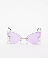 Butterfly Jewel Purple Sunglasses