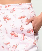 By Samii Ryan Shrooms All Over Print Pink Sweatpants