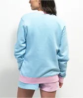 By Samii Ryan Smiley Never Stop Pink & Blue Crewneck Sweatshirt